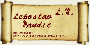 Leposlav Mandić vizit kartica
